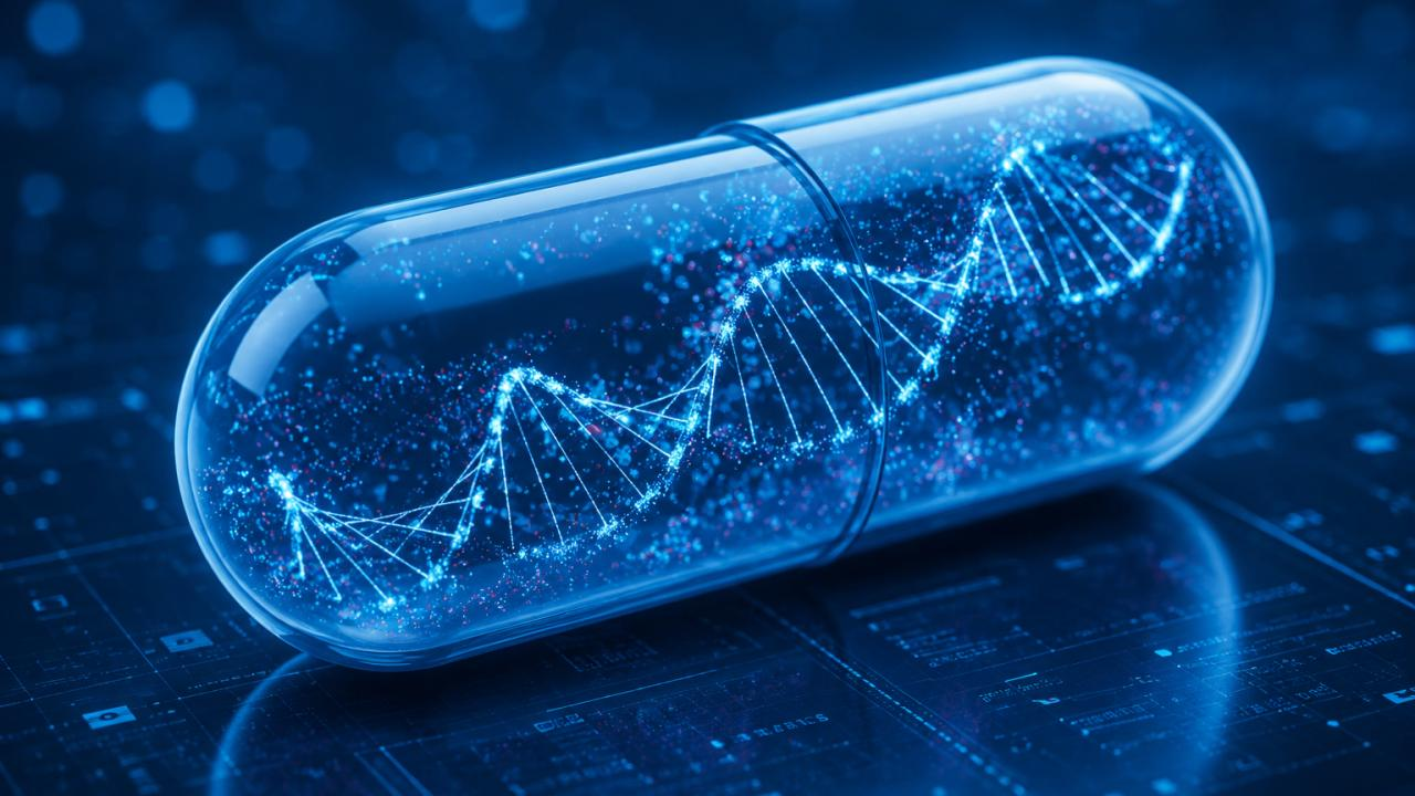 MediGenics medical genetics testing concept with doctor