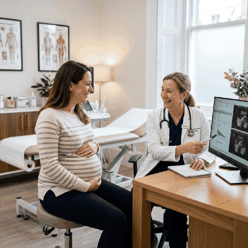 Genetic testing and pregnancy screening illustration - Progenics Labs